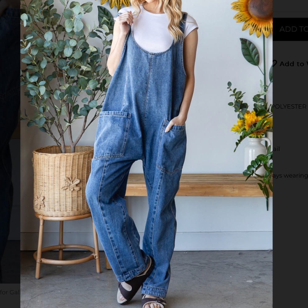 Oli & Hali Washed Blue Denim Relaxed Jumpsuit Romper